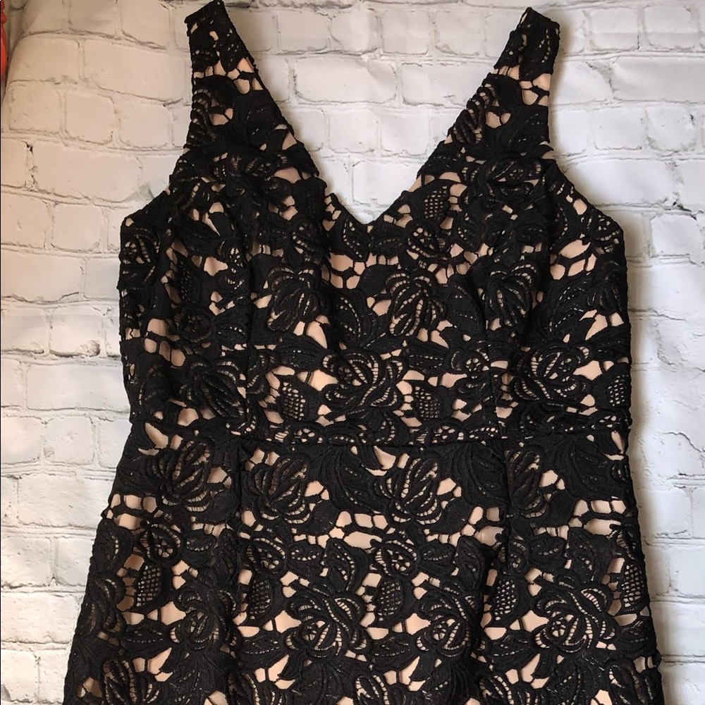 Black lace dress with nude underneath